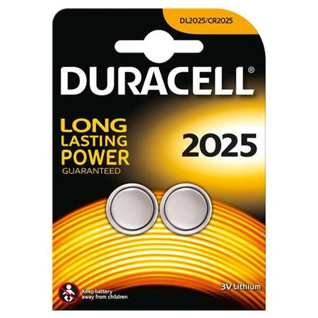 Bateria de lítio tipo botão Duracell DL2025B2 CR2025 3V (2 unidades)