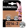 Pacote com 2 pilhas tipo botão de lítio Duracell DL2016 3V - Tecnologia Baby Secure