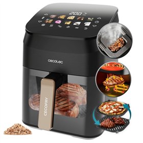 Fritadeira Elétrica Cecotec Cecofry and Grill Smokin' 4500 3 em 1 - 1900W - Defumador Integrado - Cozimento Rápido e Uniforme - 