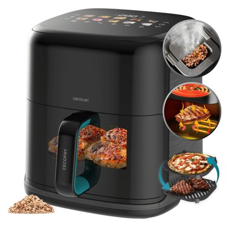 Fritadeira Elétrica Cecotec Cecofry and Grill Smokin'Prime 6500 com Elemento de Aquecimento Duplo - 2200W - Capacidade de 6,5L -