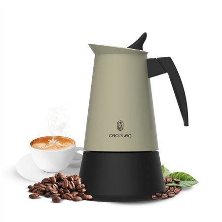 Cafeteira italiana Cecotec Piccolina 400 para 4 xícaras - Aço inoxidável - Adequada para fogões elétricos, vitrocerâmicos e a gá