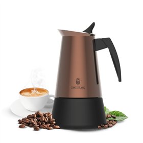 Cafeteira italiana Cecotec Piccolina 400 para 4 xícaras - Aço inoxidável - Compatível com todos os tipos de fogão - Vedação de s