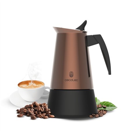 Cafeteira italiana Cecotec Piccolina 600 para 6 xícaras - Aço inoxidável - Adequada para fogões elétricos, vitrocerâmicos e a gá