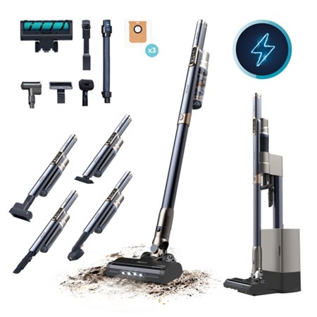 Aspirador vertical Cecotec Scoba 3000 Station com base de esvaziamento automático - 210 W - Autonomia de 40 min - Sucção de 20 k