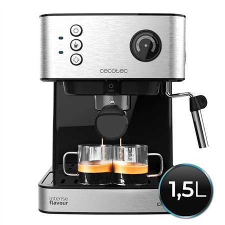 Máquina de café expresso profissional Cecotec Power Espresso 20 com bico de vapor - Capacidade de 1,5L - Pressão de 20 bar - Res