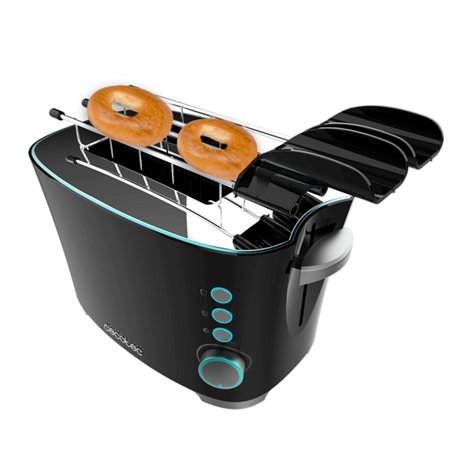 Torradeira Cecotec Toast and Taste Double B com Duas Fatias - 650W - Abertura Larga - Pinça para Torradas - 7 Níveis de Tostagem