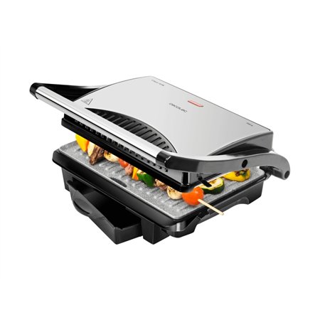 Grelha Elétrica Cecotec Rock'nGrill 1000 - 1000W - Antiaderente - Placa Flutuante Ajustável - Bandeja Coletora de Gorduras - Alç
