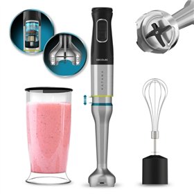 Liquidificador de mão Cecotec Katana 15 - Potência de 1500 W - Função oscilante - Lâminas de titânio - 21 velocidades - Protetor