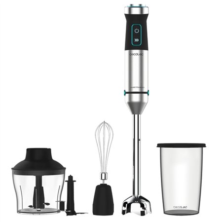 Liquidificador de mão Cecotec Power TitanBlack 1500 XL CreamandCrush - 1500 W - Lâminas de titânio - Protetor anti-respingos - V