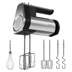 Batedeira de mão Cecotec PowerTwist 500 totalmente em aço inoxidável - 500 W de potência - Velocidade ajustável - Inclui acessór