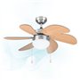 Ventilador de teto Cecotec EnergySilence Aero 350 com 6 pás reversíveis e luz - 50W - Funcionamento silencioso - Modo inverno/ve