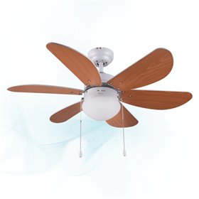 Ventilador de teto Cecotec EnergySilence Aero 360 com 6 pás reversíveis e luz - 50W - 91cm de diâmetro - Silencioso - Modo inver