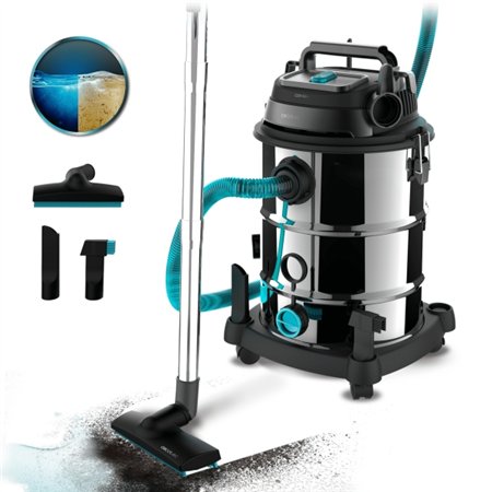 Aspirador de pó e água Cecotec Conga Rockstar Pro em aço inoxidável para sólidos e líquidos - 1600W - Tanque de 30L - Função sop