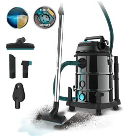Aspirador de pó e água Cecotec Conga Rockstar Pro Tool em aço inoxidável - 1600W - Corpo em metal - Reservatório de 30L - Filtra