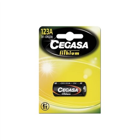 Bateria de lítio Cegasa CR123A, pacote com 1 unidade, 123A, 3V