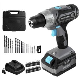 Furadeira de impacto sem fio Cecotec CecoRaptor Perfect Drill 4020 Advance - Torque de 46 Nm - Velocidade de 1550 rpm - Bateria 