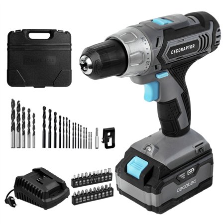 Furadeira de impacto sem fio Cecotec CecoRaptor Perfect Drill 4020 Advance - Torque de 46 Nm - Velocidade de 1550 rpm - Bateria 
