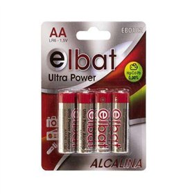 Pacote com 4 pilhas alcalinas LR6/AA da Elbat