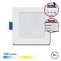 Luminária de embutir quadrada Elbat 9W - 720lm - Seletor de 3 temperaturas + Suporte de parede - Branca