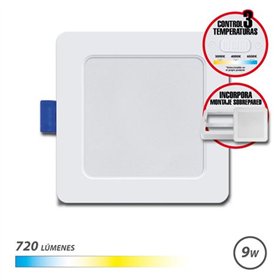 Luminária de embutir quadrada Elbat 9W - 720lm - Seletor de 3 temperaturas + Suporte de parede - Branca