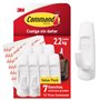 Conjunto Command com 7 ganchos grandes e 12 fitas adesivas - Suporta até 2,2 kg - Branco