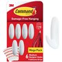 Conjunto de 6 ganchos Command de tamanho médio com 9 fitas adesivas - Suporta até 1,3 kg - Branco