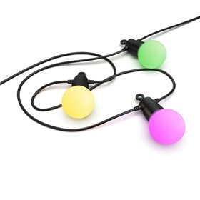 Cordão de luzes LED RGB inteligentes Hama para uso externo - 8 m de comprimento - IP44 - Wi-Fi - Flexível - Cabo de alimentação 