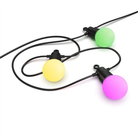 Cordão de luzes LED RGB inteligentes Hama para uso externo - 8 m de comprimento - IP44 - Wi-Fi - Flexível - Cabo de alimentação 