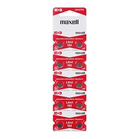 Pacote com 10 pilhas tipo botão alcalinas Maxell LR41 1,5V