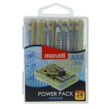Pacote com 24 pilhas alcalinas Maxell LR03 AAA 1,5V