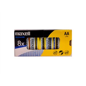 Pacote com 8 pilhas alcalinas Maxell LR06 AA 1,5V