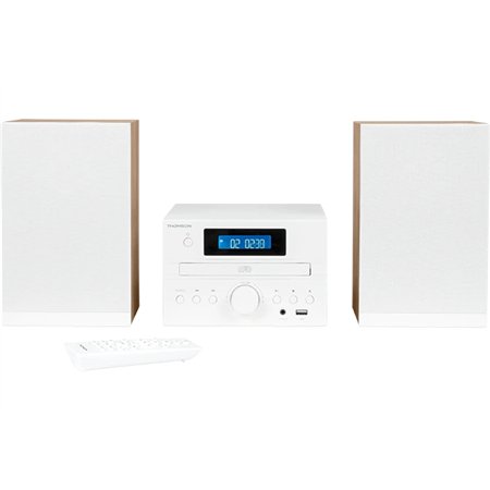 Sistema Micro Hi-Fi Thomson MIC121BT 50W Bluetooth - Leitor de CD, Rádio FM - Tecnologia Bass Boost - Controle Remoto - Branco