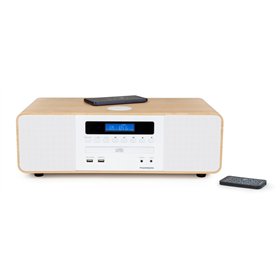 Sistema Hi-Fi Micro Bluetooth Thomson MIC201IBT - Carregador por Indução - Potência Musical de 50W - Cor Madeira/Branco