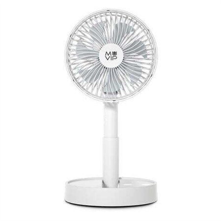 Ventilador de mesa portátil e dobrável Muvip, 5 W, 15 cm de diâmetro - 4 velocidades - Ângulo ajustável até 90º - Até 12 horas d