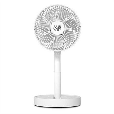 Ventilador de mesa portátil e dobrável Muvip, 6,5 W, 19 cm de diâmetro - 4 velocidades - Ângulo ajustável até 90º - Autonomia da