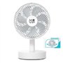 Ventilador de mesa oscilante portátil Muvip 12W 19cm de diâmetro - 4 velocidades - Oscilação até 70º - Ângulo ajustável até 90º 