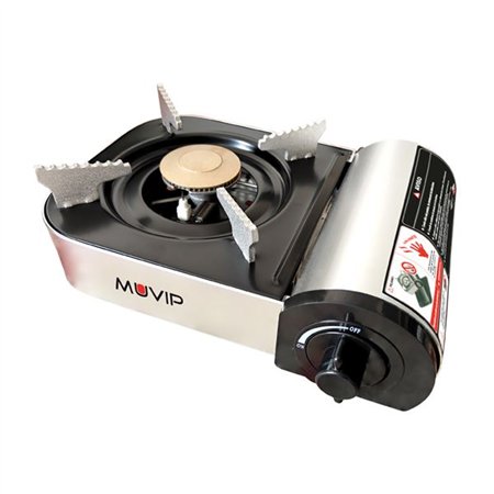 Fogão portátil a gás Muvip Small Series com 1 queimador - Ignição automática - Queimador de alumínio e cobre - Válvula com dupla