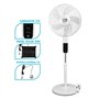 Ventilador de pedestal solar Muvip - 12000mAh - 40cm - 4 velocidades - Luz LED - USB - Branco
