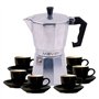 Cafeteira Muvip MV0604 em alumínio - Capacidade para 6 xícaras - Cabo ergonômico em baquelite resistente ao calor - Adequada par