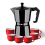 Cafeteira Muvip MV0607 em alumínio - Capacidade para 6 xícaras - Cabo ergonômico - Antiaderente - Adequada para fogões elétricos