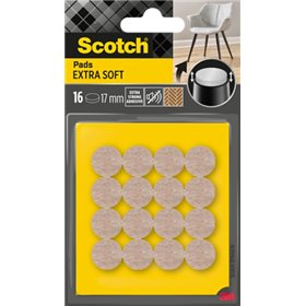Pacote com 16 almofadas de feltro Scotch - 17 mm de diâmetro - Extra macias - Bege