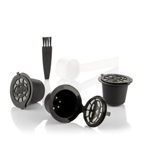 Innovagoods Recoff Pacote com 3 Cápsulas de Café Reutilizáveis - Aço Inoxidável - Fáceis de Limpar - Compatíveis com Máquinas de