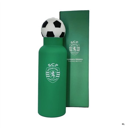Garrafa Sporting CP Aço c/tampa bola térmica