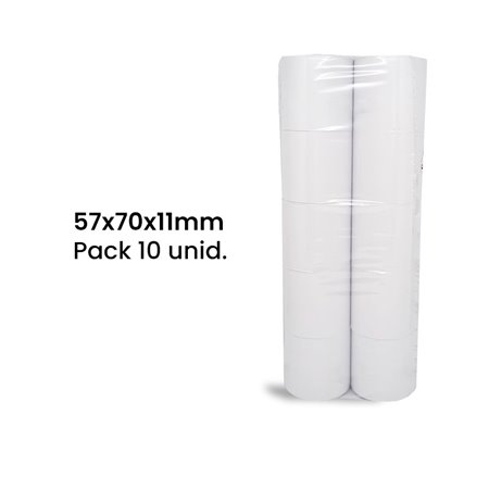 Rolo de Papel Normal 57x70x11 - Pack de 10 unidades