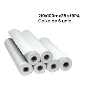 Rolo TeleFax 210x100mx25 s/BPA - Caixa de 6 unidades