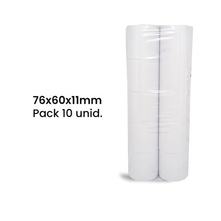 Rolo de Papel Normal 76x60x11 - Pack de 10 unidades