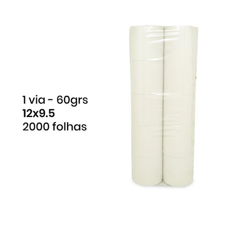 Papel de Computador 12x9,5/60g - 1 Via Branco - 2000 Folhas
