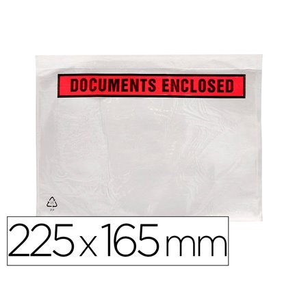 Envelope Autoadesivo Q-Connect Porta Documentos Multilingue 225X165 Mm Sem Janela Pack de 100 Unidades