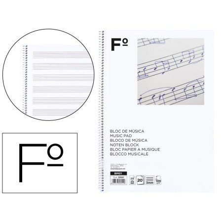 Bloco Musica Folio 20 Folhas