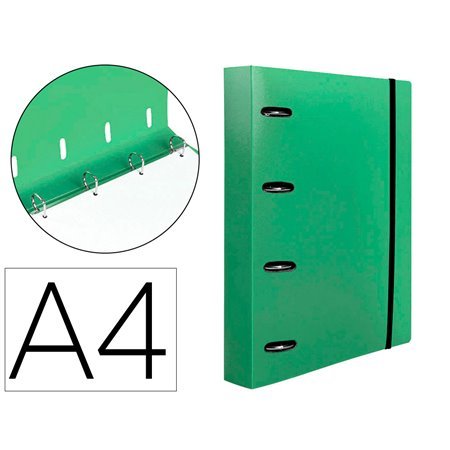 Pasta com Recarga Polipropileno Din A4 4 Aneis 40Mm Quadricula 5Mm Verde Opaco